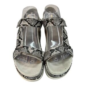J Slides NYC Platform Sandals Snakeskin Print Adjustable Straps